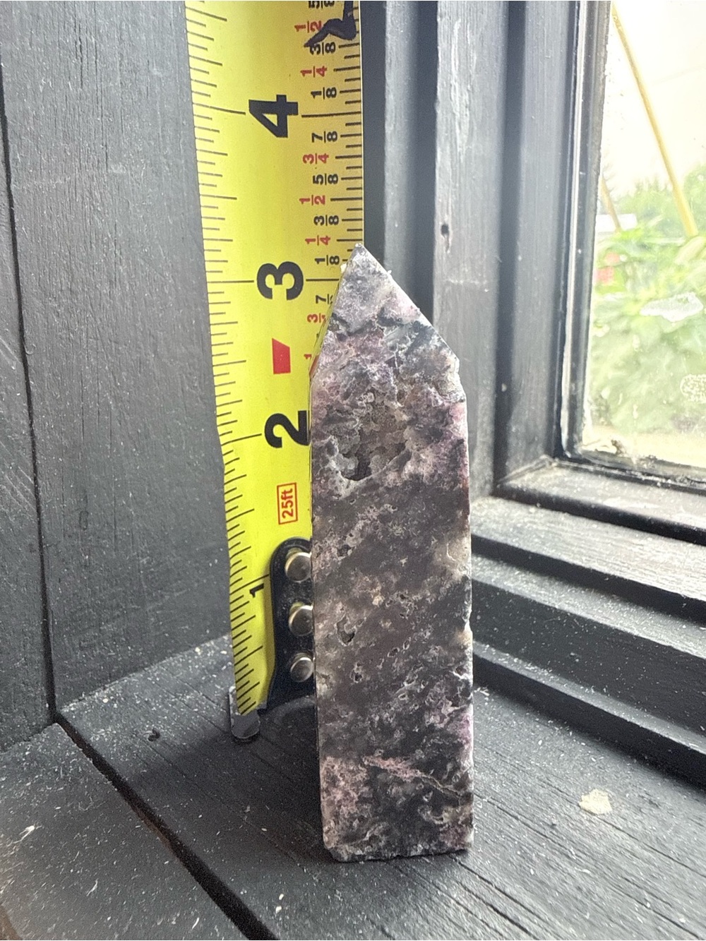 Polished Firework Quartz Obelisk - Smoky Black & Lavender Pink Hues - Picture 5 of 6